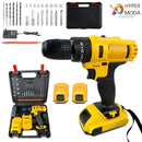 Kit de taladro inalámbrico con 2 baterías + 12 piezas de limpieza profunda