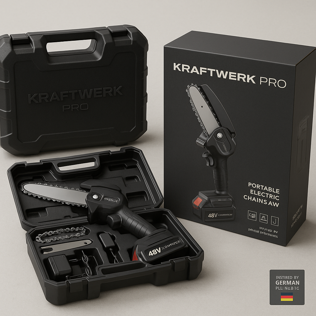 Motosierra Alemana KRAFTWERK PRO™ portátil recargable [OFERTA DE NAVIDAD🎅] 🇩🇪