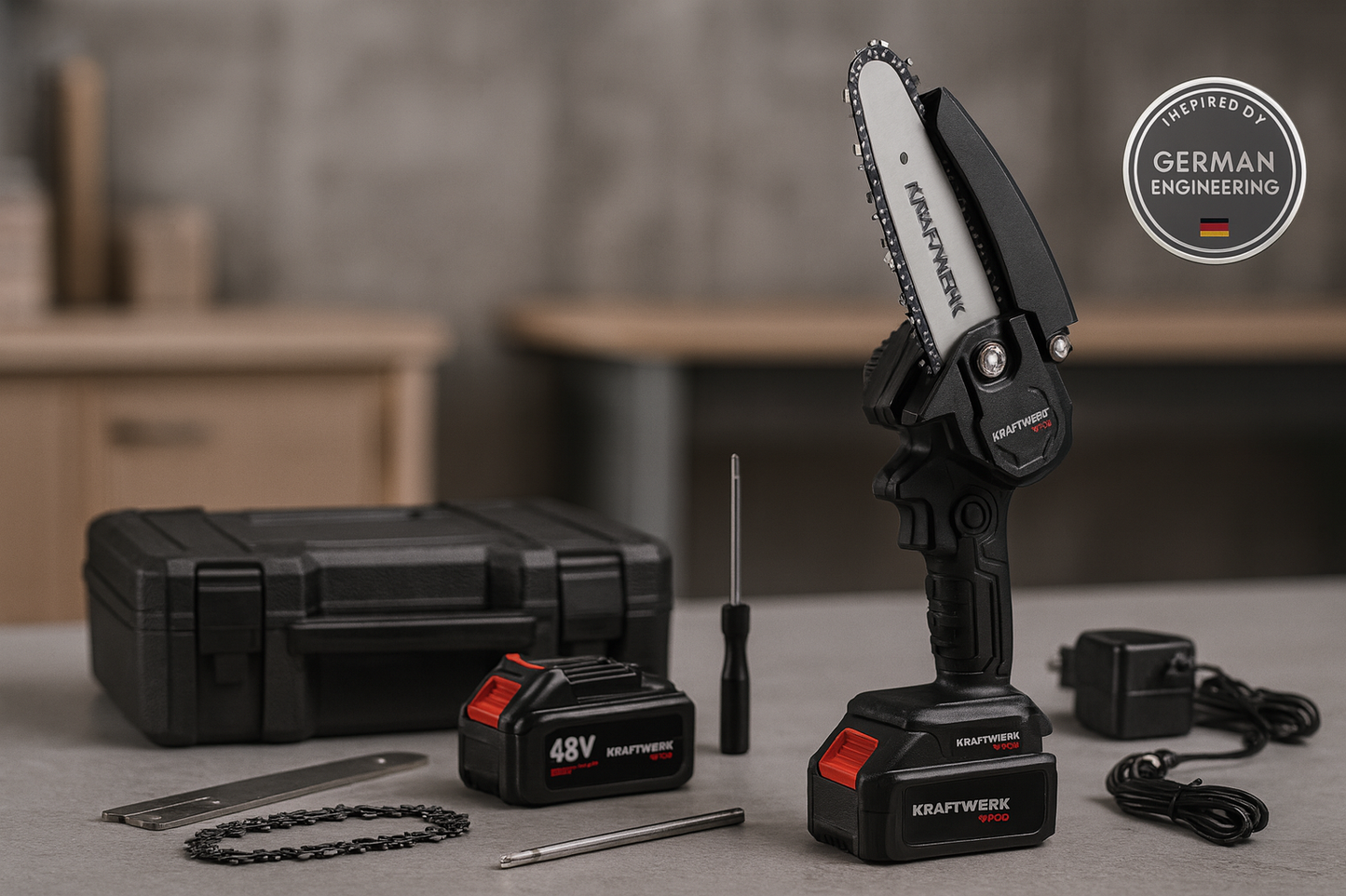 Motosierra Alemana KRAFTWERK PRO™ portátil recargable [OFERTA DE NAVIDAD🎅] 🇩🇪