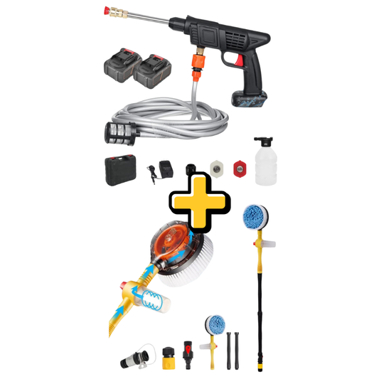 Kit CleanMax: Hidrolavadora Portátil + Cepillo Rotativo para una Limpieza Impecable