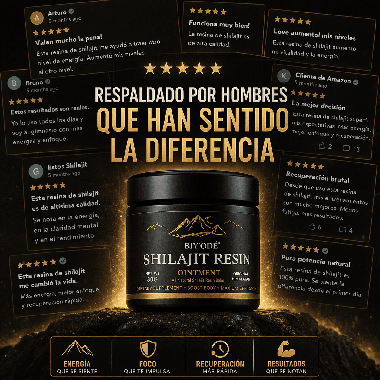 Shilajit 100% Puro 💎 Fuente de Energía Vital del Himalaya (COMPRE 1 Y LLÉVESE 2 + REGALOS EXCLUSIVOS🎁)